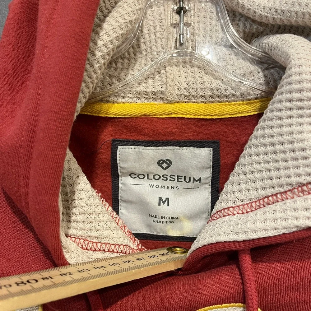 Colosseum USC Trojans Hoodie Womens M Red Cropped Raw Hem Pullover Sweatshirt - Picture 4 of 7